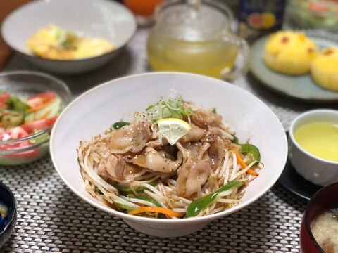 豚レモンもやし丼